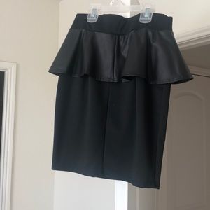 Black peplum skirt